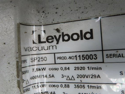 Leybold SP250 ScrewLine Dry Vacuum Pump 330m3/h 11.5kw 210/460V 3Ph