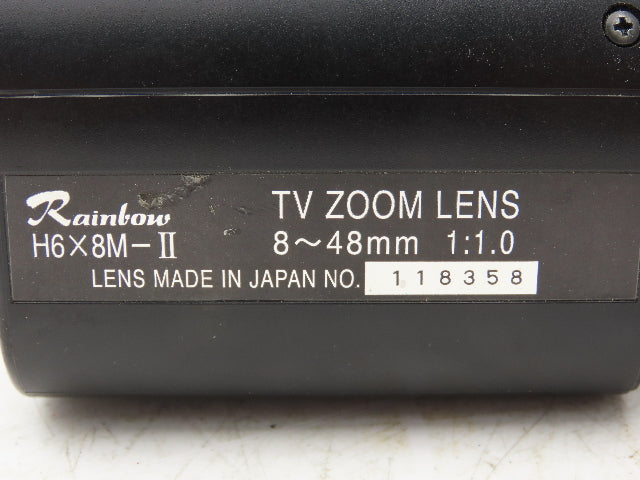 Hindsight gigE Industrial High Speed Video Camera Rainbow H6X8M-II 8-48mm Lens