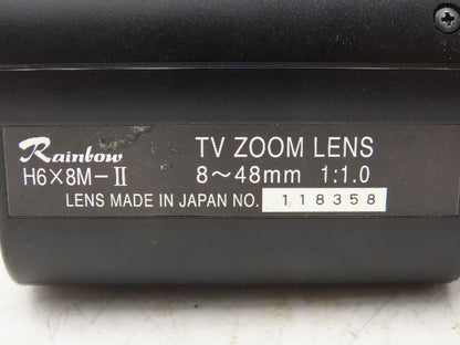 Hindsight gigE Industrial High Speed Video Camera Rainbow H6X8M-II 8-48mm Lens