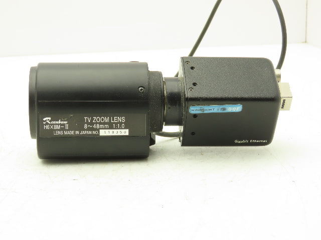 Hindsight gigE Industrial High Speed Video Camera Rainbow H6X8M-II 8-48mm Lens