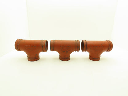 Victaulic No 20  3" Grooved End Tee Pipe Fitting Ductile Iron  Lot of 3