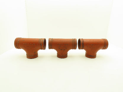 Victaulic No 20  3" Grooved End Tee Pipe Fitting Ductile Iron  Lot of 3