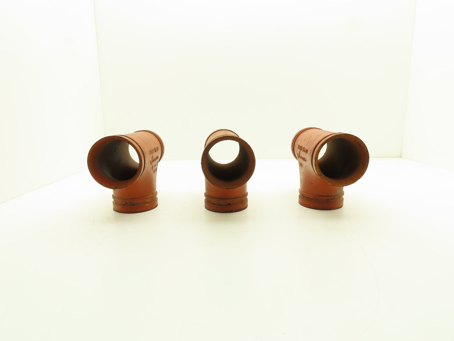 Victaulic No 20  3" Grooved End Tee Pipe Fitting Ductile Iron  Lot of 3