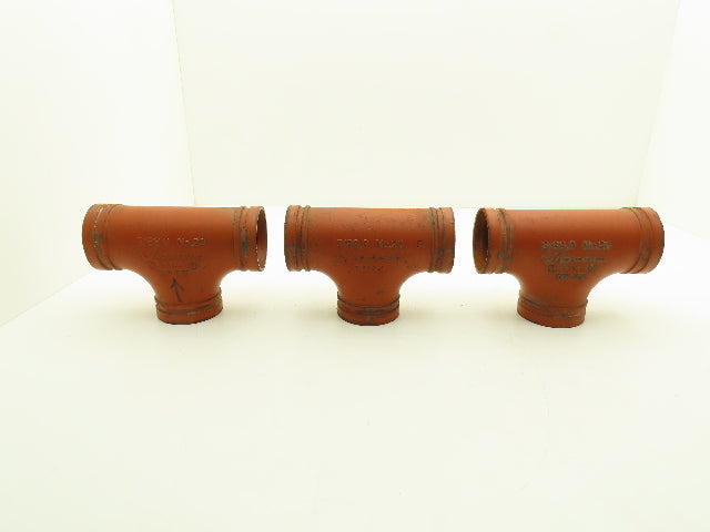 Victaulic No 20  3" Grooved End Tee Pipe Fitting Ductile Iron  Lot of 3