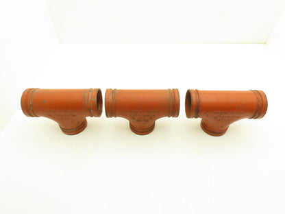 Victaulic No 20  3" Grooved End Tee Pipe Fitting Ductile Iron  Lot of 3