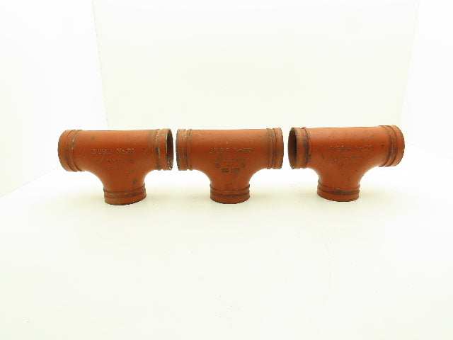 Victaulic No 20  3" Grooved End Tee Pipe Fitting Ductile Iron  Lot of 3