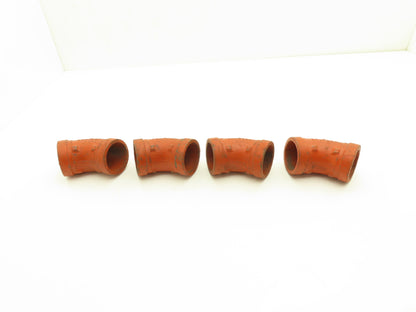 Victaulic 7051 Gruvlok 2" Grooved End 45° Elbow Fitting Ductile Iron  Lot of 4