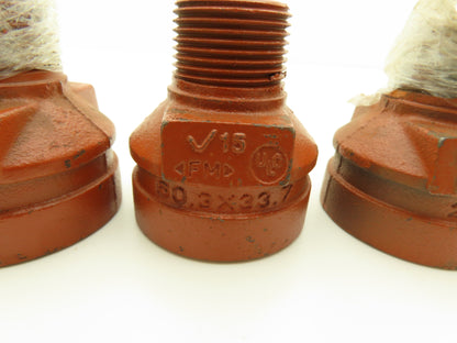 Victaulic No 52  2x1" NPT Grooved x Threaded Male Reducer Fitting  Lot of 4