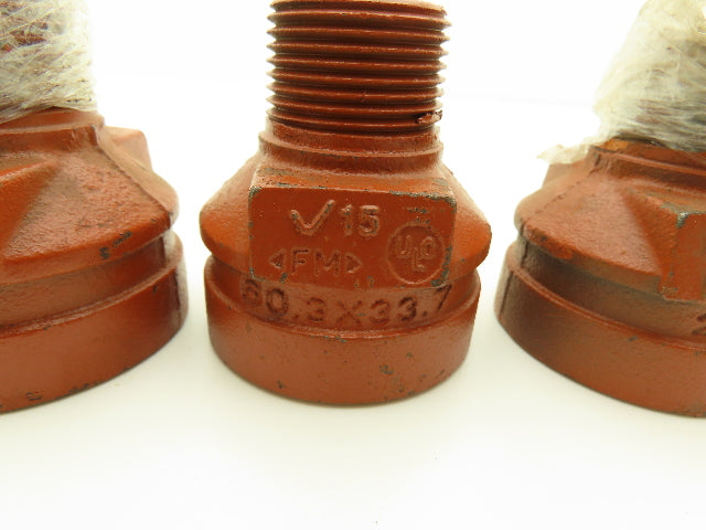 Victaulic No 52  2x1" NPT Grooved x Threaded Male Reducer Fitting  Lot of 4