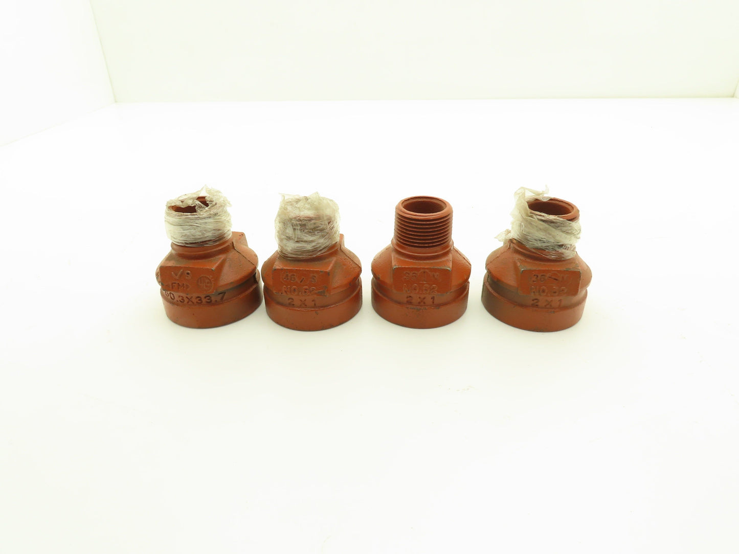 Victaulic No 52  2x1" NPT Grooved x Threaded Male Reducer Fitting  Lot of 4