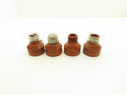Victaulic No 52  2x1" NPT Grooved x Threaded Male Reducer Fitting  Lot of 4