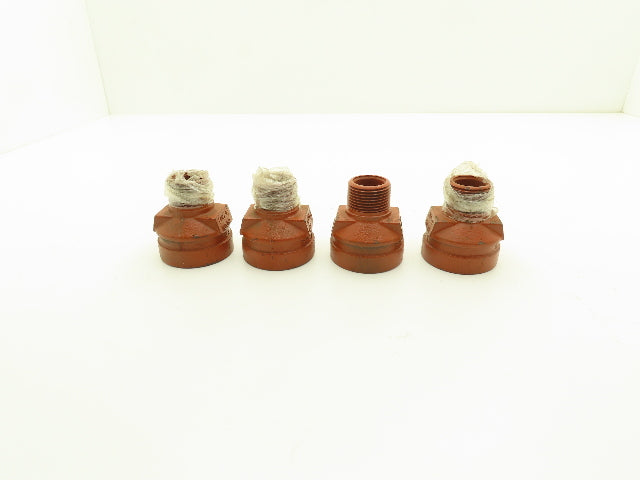 Victaulic No 52  2x1" NPT Grooved x Threaded Male Reducer Fitting  Lot of 4