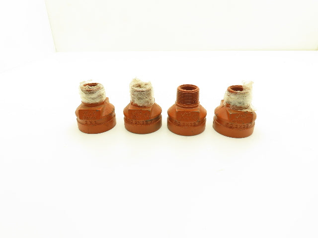 Victaulic No 52  2x1" NPT Grooved x Threaded Male Reducer Fitting  Lot of 4
