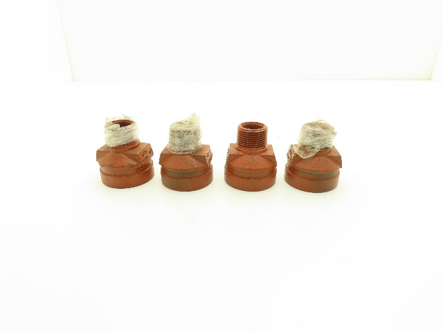 Victaulic No 52  2x1" NPT Grooved x Threaded Male Reducer Fitting  Lot of 4