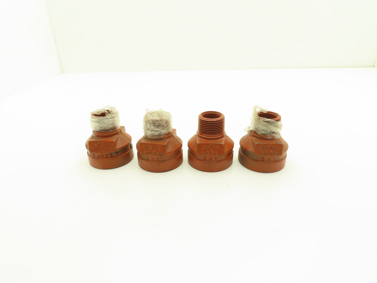 Victaulic No 52  2x1" NPT Grooved x Threaded Male Reducer Fitting  Lot of 4