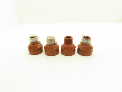 Victaulic No 52  2x1" NPT Grooved x Threaded Male Reducer Fitting  Lot of 4