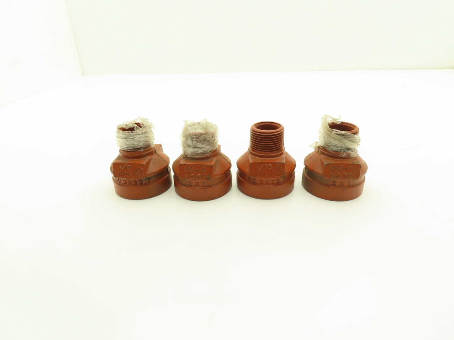 Victaulic No 52  2x1" NPT Grooved x Threaded Male Reducer Fitting  Lot of 4