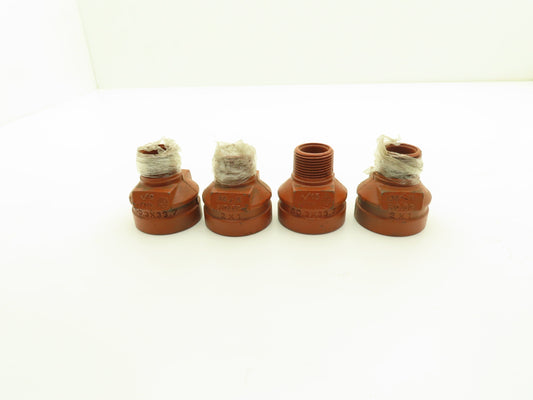 Victaulic No 52  2x1" NPT Grooved x Threaded Male Reducer Fitting  Lot of 4