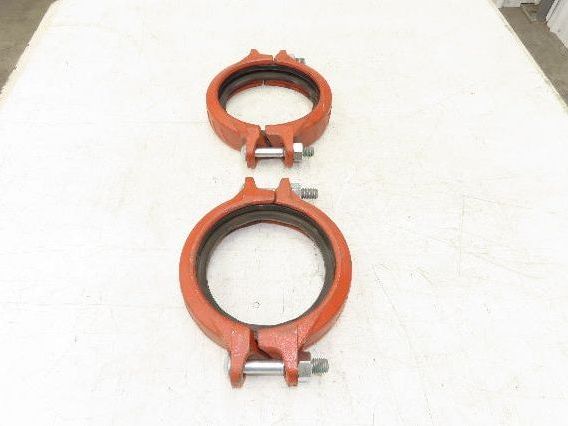 Victaulic 107N QuickVic 6" Rigid Coupling Grooved Pipe Fitting w/Gasket Lot of 2