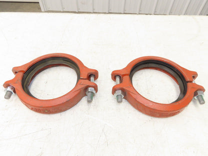 Victaulic 107N QuickVic 6" Rigid Coupling Grooved Pipe Fitting w/Gasket Lot of 2
