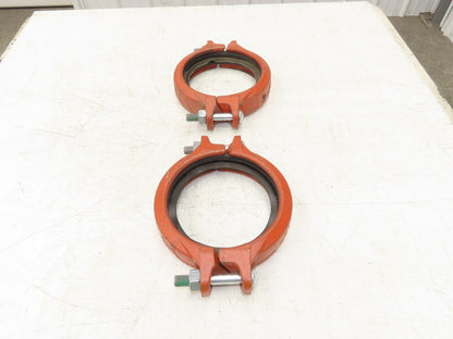 Victaulic 107N QuickVic 6" Rigid Coupling Grooved Pipe Fitting w/Gasket Lot of 2