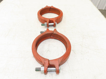 Victaulic 107N QuickVic 6" Rigid Coupling Grooved Pipe Fitting No Gasket Lot of2
