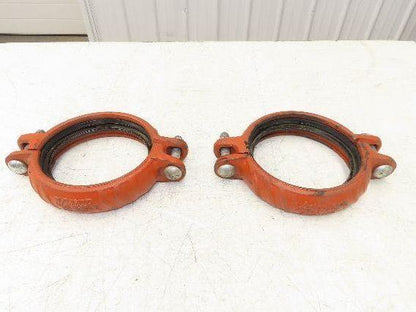 Victaulic 107H QuickVic 6" Rigid Coupling Grooved Pipe Fitting w/Gasket Lot of 2