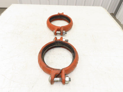 Victaulic 107H QuickVic 6" Rigid Coupling Grooved Pipe Fitting w/Gasket Lot of 2