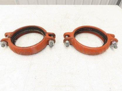 Victaulic 107H QuickVic 6" Rigid Coupling Grooved Pipe Fitting w/Gasket Lot of 2