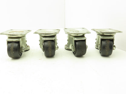 Caster Wheel 65x38mm (2-9/16"x1-1/2") With Stopper Brake Foot Lot of 4