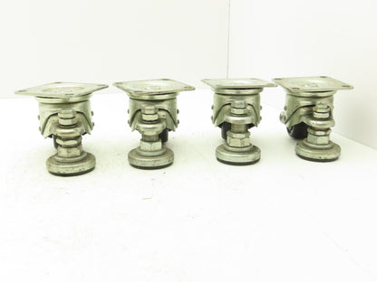 Caster Wheel 65x38mm (2-9/16"x1-1/2") With Stopper Brake Foot Lot of 4