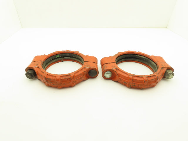 Victaulic 77 QuickVic 6" Rigid Coupling Grooved Pipe Fitting w/Gasket Lot of 2