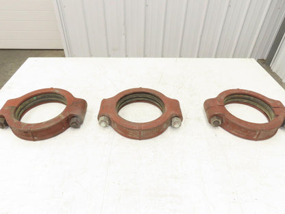 Tyler G-B No 100 Gruva-Grip 6" Grooved Coupling Pipe Fitting w/Gasket Lot of 3