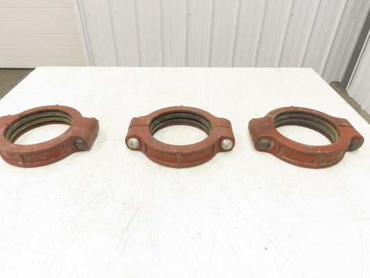 Tyler G-B No 100 Gruva-Grip 6" Grooved Coupling Pipe Fitting w/Gasket Lot of 3