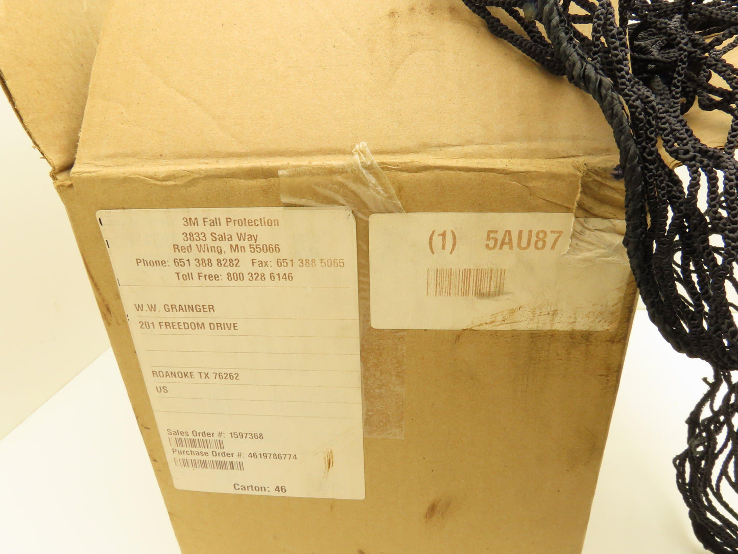 Sinco 5AU87 Conveyor Net 3'x 50' Black Nylon Safety Netting Fall Prevention