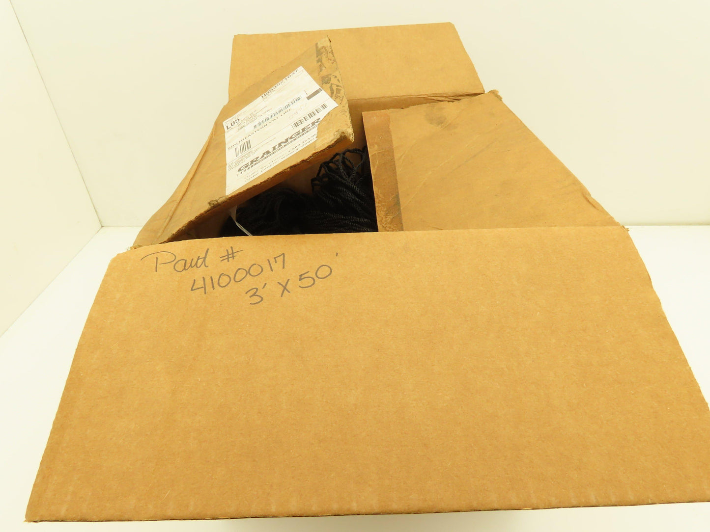 Sinco 5AU87 Conveyor Net 3'x 50' Black Nylon Safety Netting Fall Prevention