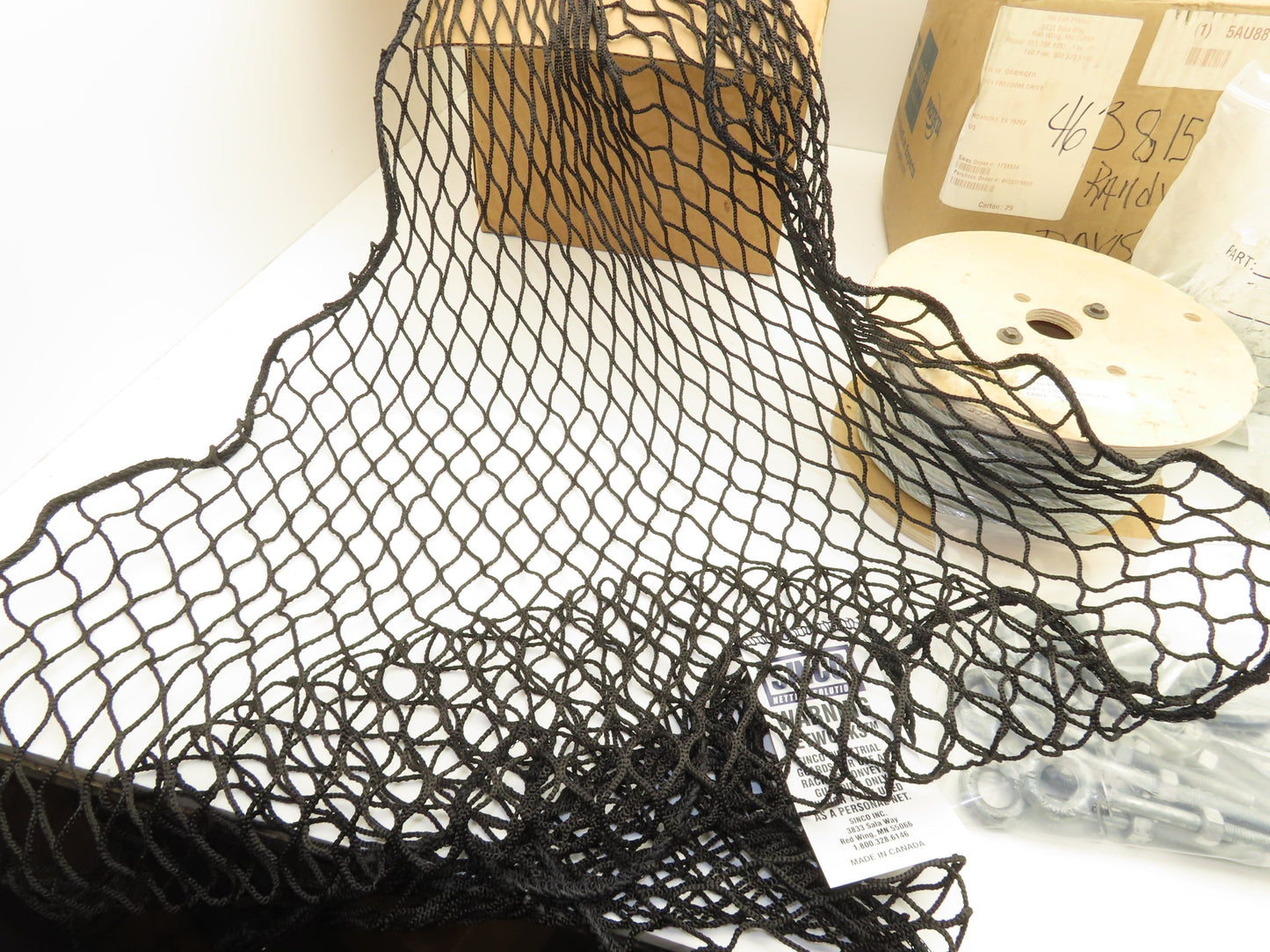 Sinco 5AU87/5AU88 Conveyor Net 3'x 50' Nylon Safety Netting Kit w/Hardware
