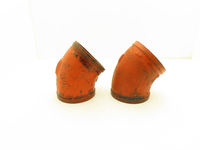 Victaulic No 11  5" Grooved 45° Elbow Pipe Fitting Ductile Iron  Lot of 2