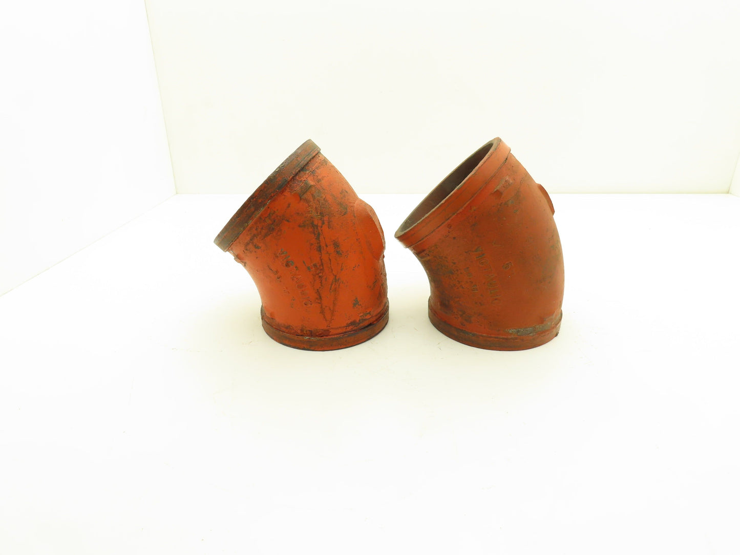 Victaulic No 11  5" Grooved 45° Elbow Pipe Fitting Ductile Iron  Lot of 2