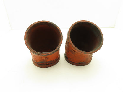 Victaulic No 11  5" Grooved 45° Elbow Pipe Fitting Ductile Iron  Lot of 2