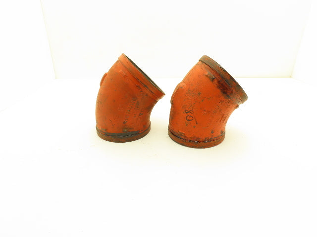 Victaulic No 11  5" Grooved 45° Elbow Pipe Fitting Ductile Iron  Lot of 2