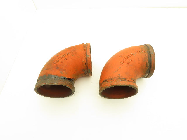 Victaulic No 10  5" Grooved 90° Elbow Pipe Fitting Ductile Iron  Lot of 2