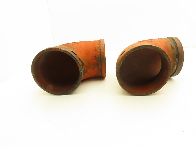 Victaulic No 10  5" Grooved 90° Elbow Pipe Fitting Ductile Iron  Lot of 2