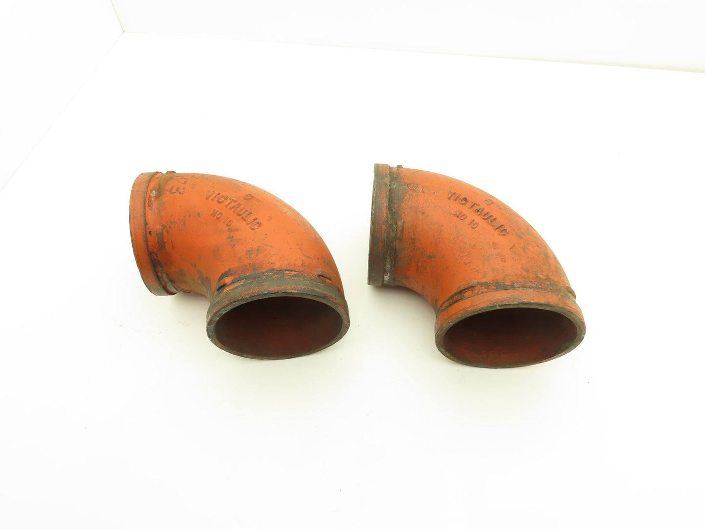 Victaulic No 10  5" Grooved 90° Elbow Pipe Fitting Ductile Iron  Lot of 2