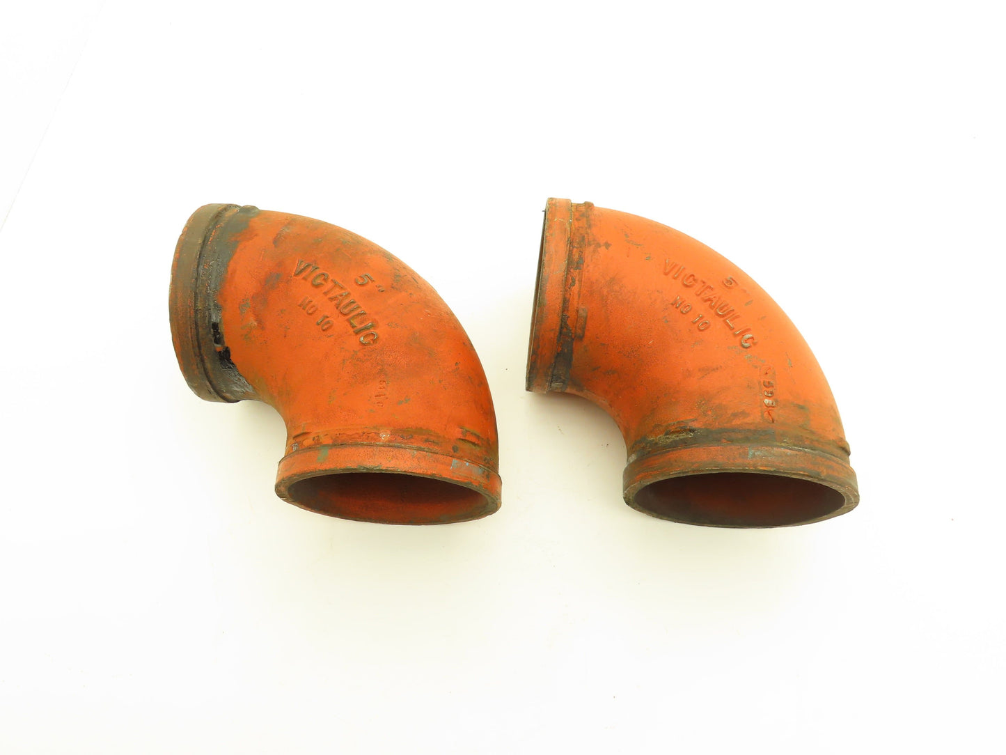 Victaulic No 10  5" Grooved 90° Elbow Pipe Fitting Ductile Iron  Lot of 2