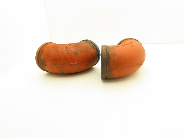 Victaulic No 10  5" Grooved 90° Elbow Pipe Fitting Ductile Iron  Lot of 2