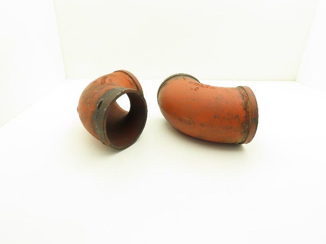 Victaulic No 10  5" Grooved 90° Elbow Pipe Fitting Ductile Iron  Lot of 2