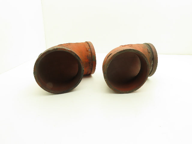 Victaulic No 10  5" Grooved 90° Elbow Pipe Fitting Ductile Iron  Lot of 2