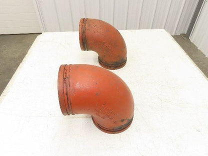 Victaulic No 10  6" Grooved 90° Elbow Pipe Fitting Ductile Iron  Lot of 2