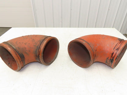 Victaulic No 10  6" Grooved 90° Elbow Pipe Fitting Ductile Iron  Lot of 2